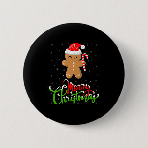 Merry Christmas Funny Gingerbread Cookie Baking Ch 2 Inch Round Button