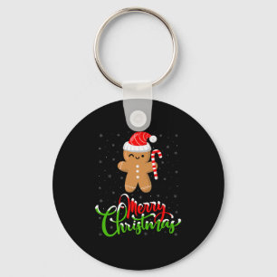 Merry Christmas Funny Gingerbread Cookie Baking Ch Keychain