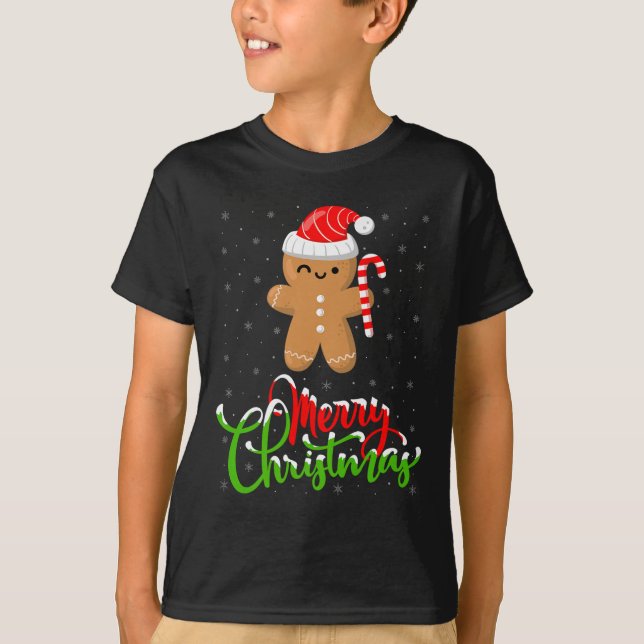 Merry Christmas Funny Gingerbread Cookie Baking Ch T-Shirt (Front)
