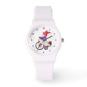 Merry Christmas - Funny Gnome with Bike and Gifts Watch