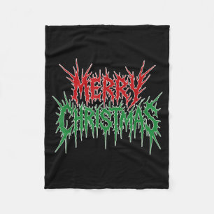 Merry Christmas Funny Heavy Metal Rock Band Gothic Fleece Blanket