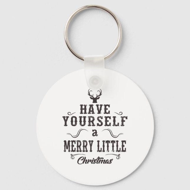 Merry Christmas Funny Matching Family Xmas Gift Te Keychain (Front)