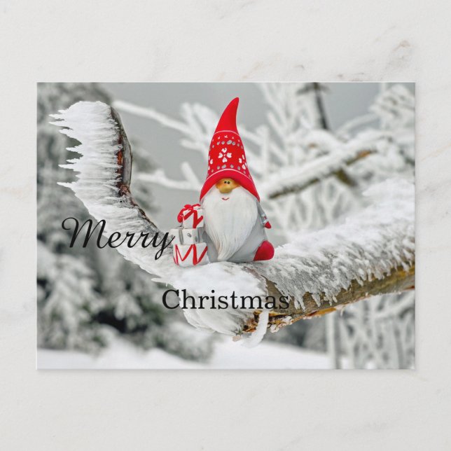 Merry Christmas Funny Quote With Black Text  Holiday Postcard (Front)