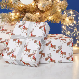 Merry Christmas Funny Reindeers Wrapping Paper
