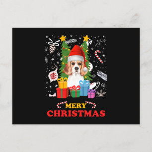Merry Christmas Funny Santa Elf Gnomes Holiday Dog Postcard