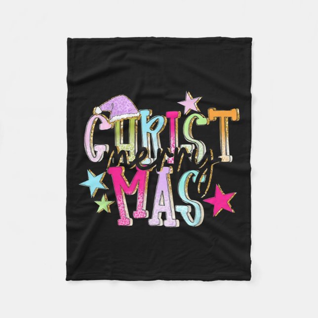 Merry Christmas Funny Santa Squad Pyjamas Xmas Hol Fleece Blanket (Front)