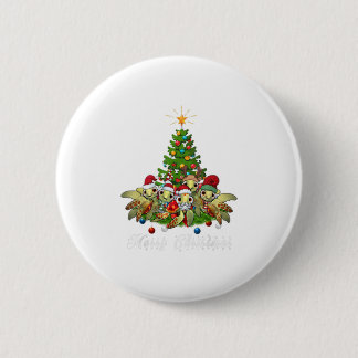 Merry Christmas Funny Sea Turtle Tree X 2 Inch Round Button