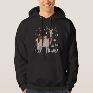 Merry Christmas Funny Sloth Riding Llama Reindeer Hoodie