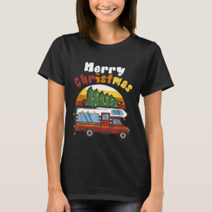 Merry Christmas Funny Xmas Tree Rv Camper Camping T-Shirt