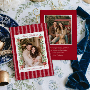 Merry Christmas Garland Photo Greeting Card