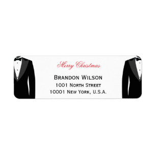 Merry Christmas Gay Wedding Return Address Labels