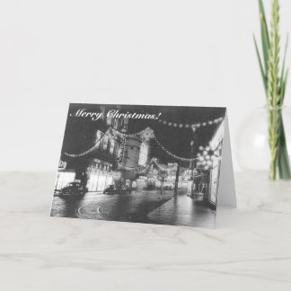 Merry Christmas German Black and White Photo 1950s Holiday Card