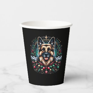 Merry Christmas German Shepherd Classic T-Shirt Paper Cups