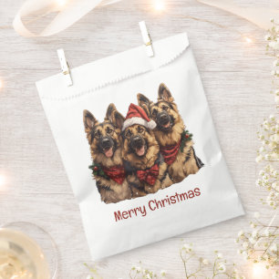 Merry Christmas German Shepherd Dogs Favour Bag