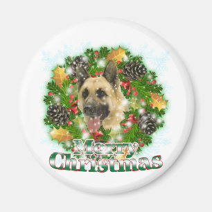 Merry Christmas German Shepherd Magnet
