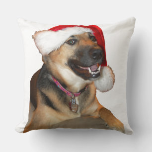 Merry Christmas German Shepherd Throw Pillow