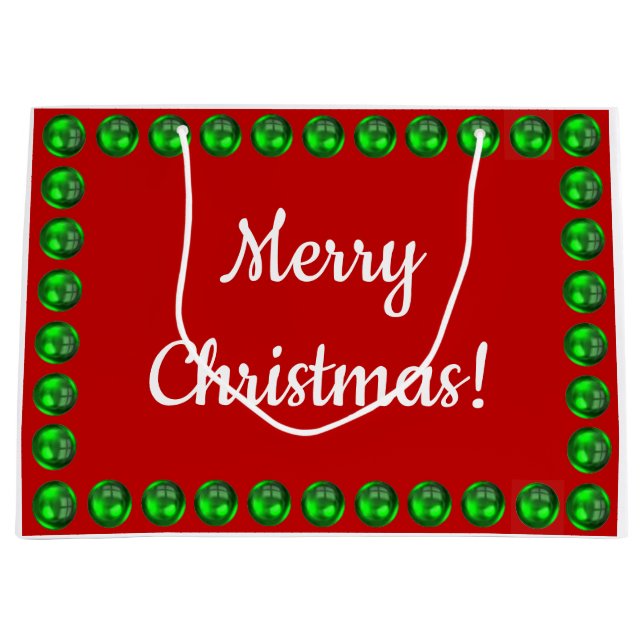Merry Christmas Gift Bag, Large Bag (Front)