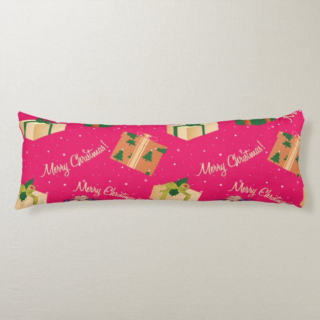 Merry Christmas Gift Boxes Body Pillow (Front)