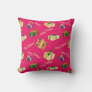 Merry Christmas Gift Boxes Throw Pillow