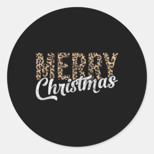 Merry Christmas Gift Family Xmas Leopard Buffalo P Classic Round Sticker