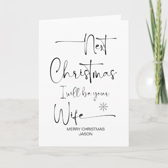 Merry Christmas Gift for Fiancé from Girlfriend Card (Front)