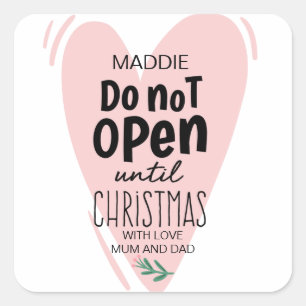 Merry Christmas Gift Label Personalized with Names