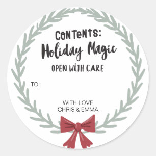 Merry Christmas Gift Label Personalized with Names