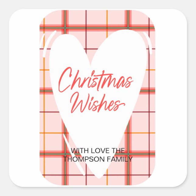 Merry Christmas Gift Label Personalized with Names (Front)