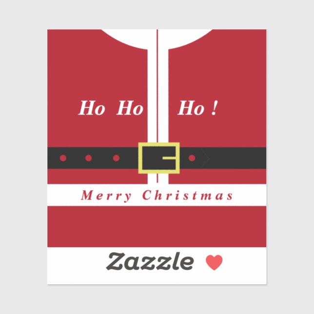 Merry Christmas Gift Sticker Funny Santa Design (Sheet)