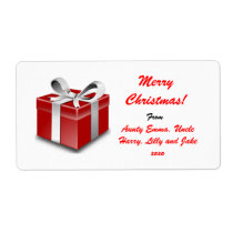 Merry Christmas Gift Tag Label - Personalized Name