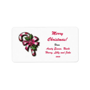 Merry Christmas Gift Tag Label - Personalized Name