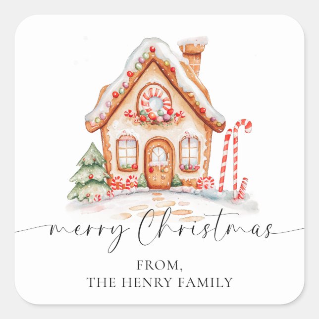 Merry Christmas Gift Tag Stickers (Front)
