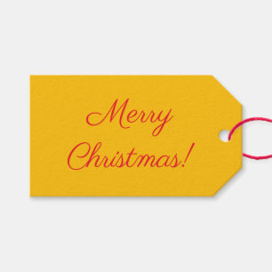 Merry Christmas Gift Tag - Yellow