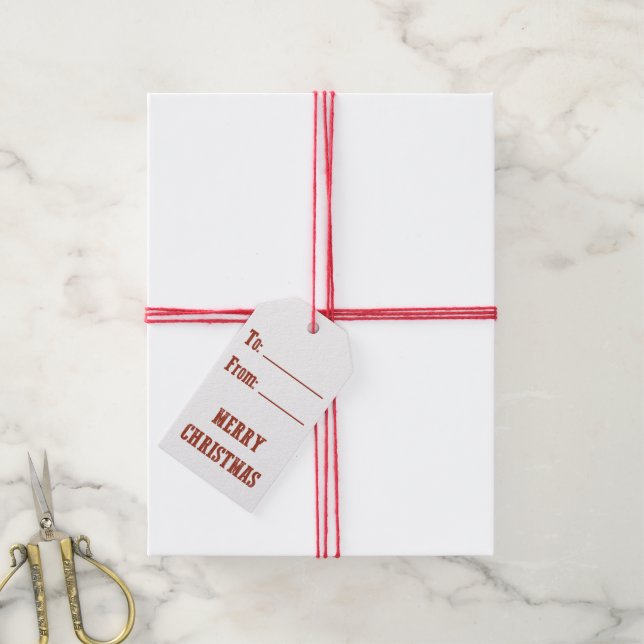 MERRY CHRISTMAS GIFT TAGS (With Twine)