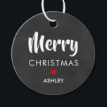 Merry Christmas Gift Tags, Circle Chalkboard Favour Tags<br><div class="desc">These are the perfect little gift tags. You can customize front and back text.</div>