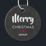 Merry Christmas Gift Tags, Circle Chalkboard Favour Tags<br><div class="desc">These are the perfect little gift tags. You can customize front and back text.</div>