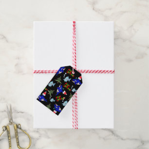 Merry Christmas Gift Tags Shark Fish 