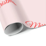 Merry Christmas Gift Warp In Pink Wrapping Paper<br><div class="desc">Sweet gift wrap for Christmas or anytime through out the year. The merry Christmas text can be personalized to suit any occasion. Text is also removable. The delicate pink background can also be switched to any  colour. you choose.</div>