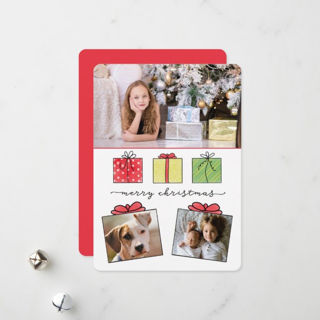 Merry Christmas Gifts 3-photos Holiday  (Front/Back In Situ)
