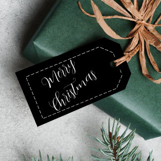 Merry Christmas Gifts Custom Name Minimalist Gift Tags