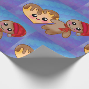 Merry Christmas Ginger Breadman Heart Cookie Wrapping Paper