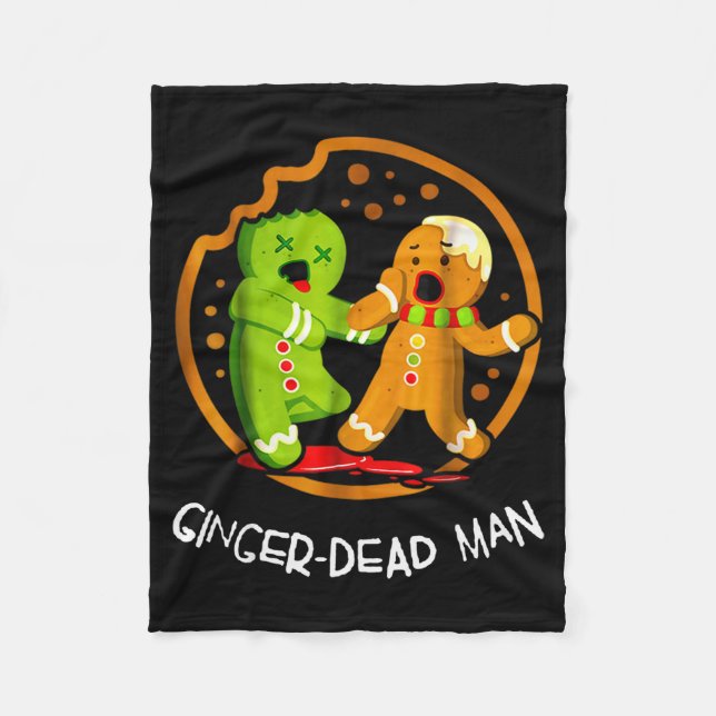 Merry Christmas Ginger-dead Man Cookie Zombie Xmas Fleece Blanket (Front)