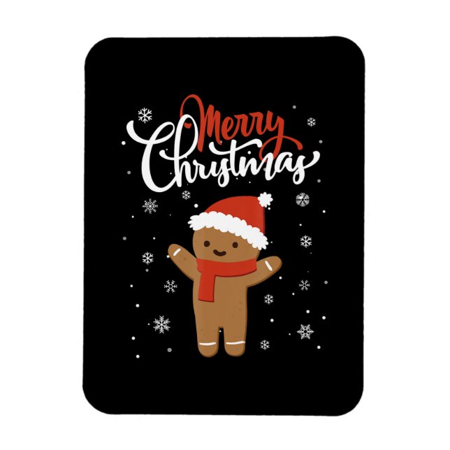 Merry christmas gingerbread | christmas cookie magnet (Vertical)
