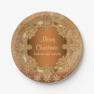 Merry Christmas Gingerbread Cookies Paper Plate