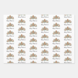 Merry Christmas Gingerbread Cookies  Wrapping Paper Sheet