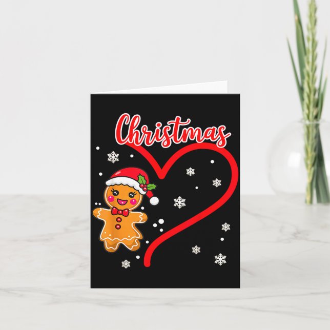 Merry Christmas Gingerbread Couple Christmas  Card (Front)