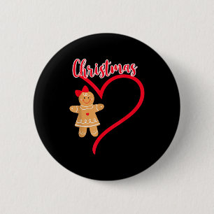 Merry Christmas Gingerbread Couple Christmas Pajam 2 Inch Round Button