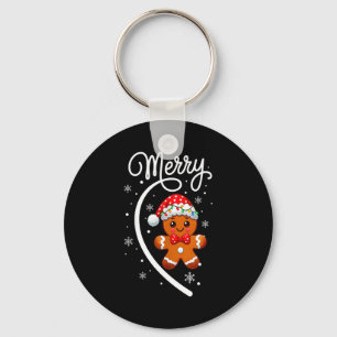 Merry Christmas Gingerbread Couple Christmas Pajam Keychain