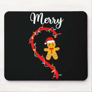 Merry Christmas Gingerbread Couple Xmas Pajamas Ma Mouse Pad