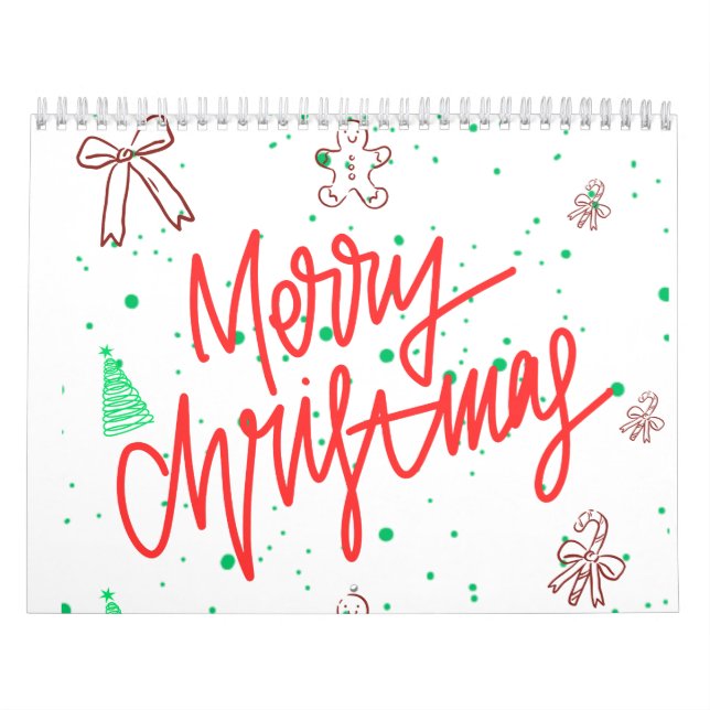 Merry Christmas Gingerbread Design.  Calendar (Cover)